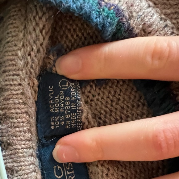 Cropped striped vintage wool sweater - Picture 4 of 6